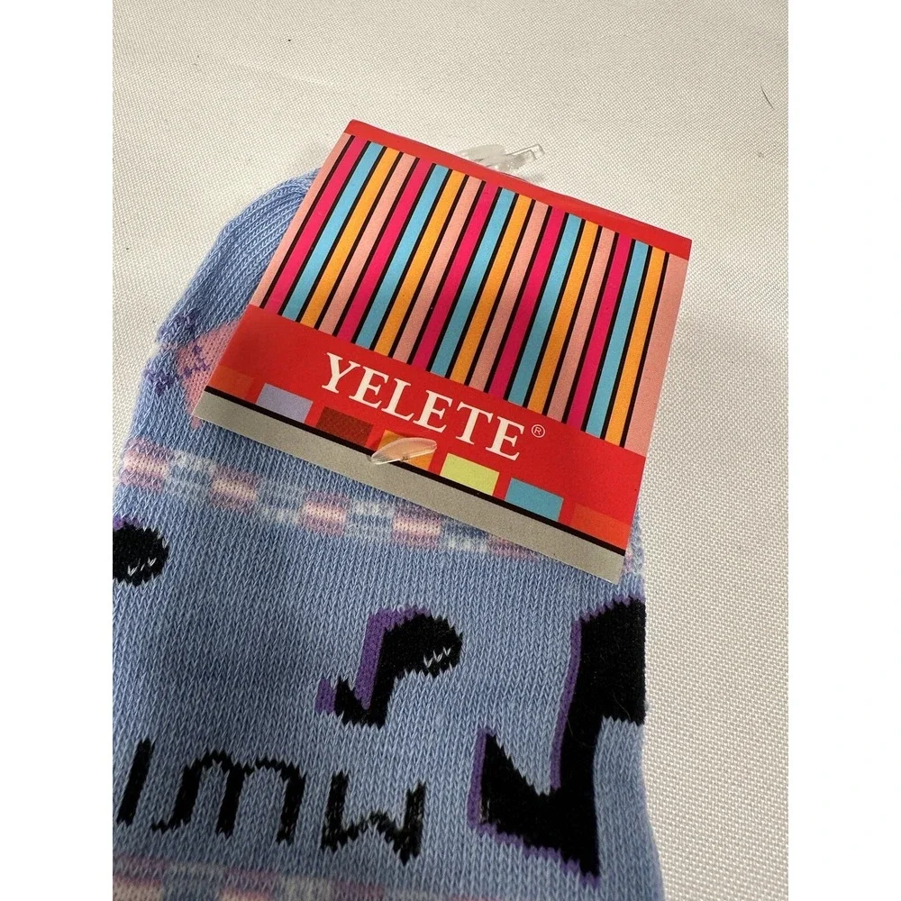 1 pair YELETE womens music knee high crew‎ socks size 9-11
